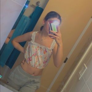 FLORAL top (im wearing a bra) only worn for pic